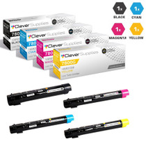 Compatible Xerox Phaser 7800GX Toner Cartridges 4 Color Set (106R01569, 106R01566, 106R01567, 106R01568)