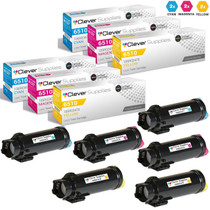Compatible Xerox 6510 Toner Cartridges 6 Color Set (106R03690, 106R03691, 106R03692)
