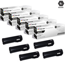 Compatible Xerox 3655 Toner Cartridges Black 5 Pack (106R02740)