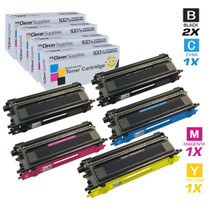 Compatible Brother TN110 Toner Cartridge 5 Color Set (TN110BK, TN110C, TN110M, TN110Y)