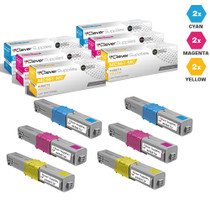 Compatible Okidata C530DN Toner Cartridge 6 Color Set (44469721, 44469720, 44469719)