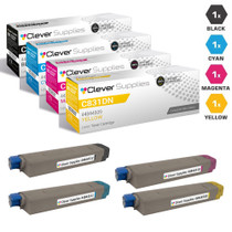 Compatible Okidata C831dn Toner Cartridge 4 Color Set (44844512, 44844511, 44844510, 44844509)