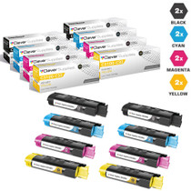 Compatible Okidata C3100 Toner Cartridge 8 Color Set (43034804, 43034803, 43034802, 43034801)