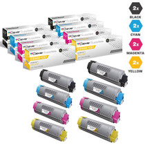 Compatible Okidata C5550N Toner Cartridge 8 Color Set (43324420, 43324419, 43324418, 43324417)