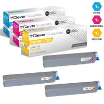 Compatible Okidata C8600 Toner Cartridge 3 Color Set (43487735, 43487734, 43487733)