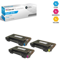 Compatible Samsung CLP-510 Toner Cartridge 3 Color Set (CLP-510D5C, CLP-510D5M, CLP-510D5Y)
