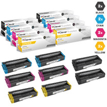 Compatible Ricoh C252DN Toner Cartridge 8 Color Set (407653, 407654, 407655, 407656)