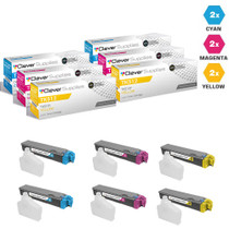Compatible Kyocera-Mita TK512 Toner Cartridge 6 Color Set (TK512C, TK512M, TK512Y)
