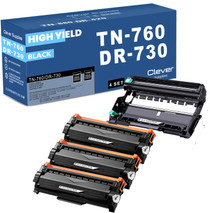 Compatible Brother TN760-DR730 Black Drum and 3 Toner Set
