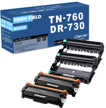 Compatible Brother TN760-DR730 Black 2 Drum and 2 Toner Set