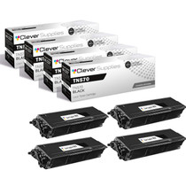 Compatible Brother TN570 (TN570) Toner Cartridge Black 4 Pack