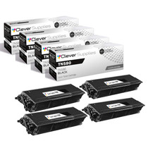 Compatible Brother TN580 (TN580) Toner Cartridge Black 4 Pack