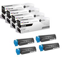 Compatible Okidata B411 (44574701) Toner Cartridge Black 4 Pack