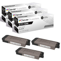 Compatible Okidata C711 (44318604) Toner Cartridge Black 3 Pack