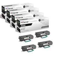 Compatible Lexmark E232 (12A8305) Toner Cartridge Black 4 Pack
