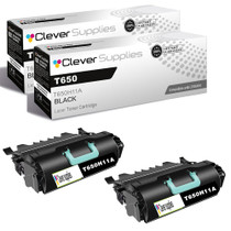 Compatible Lexmark T650 (T650H11A) Toner Cartridge Black 2 Pack