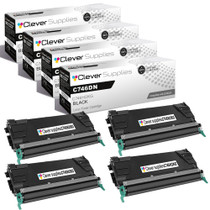 Compatible Lexmark C746DN (C746H2KG) Toner Cartridge Black 4 Pack