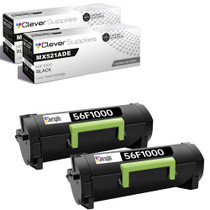 Compatible Lexmark MX521ADE (56F1000) Toner Cartridge Black 2 Pack