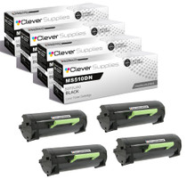 Compatible Lexmark MS510DN (50F0UA0) Toner Cartridge Black 4 Pack
