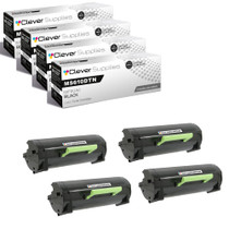 Compatible Lexmark MS610DTN (50F0UA0) Toner Cartridge Black 4 Pack