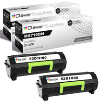 Compatible Lexmark MS710DN (52D1H00) Toner Cartridge Black 2 Pack