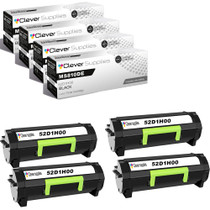 Compatible Lexmark MS810DE (52D1H00) Toner Cartridge Black 4 Pack