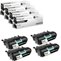 Compatible Lexmark T650dtn (T650H11A) Toner Cartridge Black 4 Pack