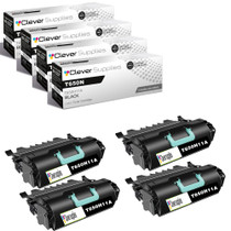 Compatible Lexmark T650n (T650H11A) Toner Cartridge Black 4 Pack