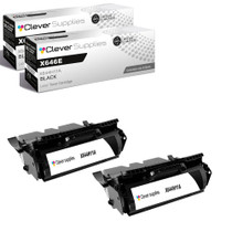 Compatible Lexmark X646E (X644H11A) Toner Cartridge Black 2 Pack