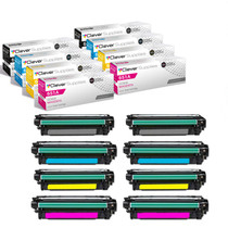 Compatible HP 651A (CE341A CE342A CE343A) Toner Cartridge 8 Color Set