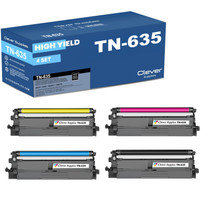 Compatible Brother TN635 (TN635BK, TN635C, TN635Y, TN635M) Toner Cartridge 4 Color Set