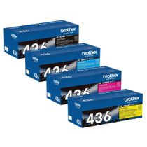 Brother TN436BK TN436C TN436M TN436Y High-yield Genuine OEM Toner Cartridge 4 Color Set - 6,500 pages each