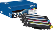 Brother TN223BK TN223C TN223M TN223Y Genuine OEM Toner Cartridge 4 Color Set - Black: 1,400 pages, Color: 1,300 pages each
