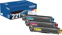 Brother TN221C TN221M TN221Y Genuine OEM Toner Cartridge 3 Color Set - 1,400 pages each