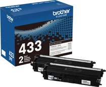 Brother TN433BK Black Genuine OEM Toner Cartridge 2 Pack - 4,500 pages