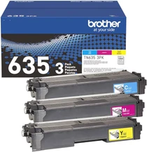 Brother TN635C TN635M TN635Y Cyan Magenta Yellow Genuine OEM Toner Cartridge 3 Color Set- 1,800 pages each