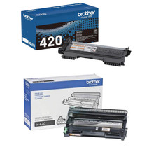 Brother Genuine TN420 Black Toner Cartridge and DR420 Drum OEM Bundle - 1 Toner + 1 Drum (1,200 Pages Each Toner, 12,000-Page Drum)