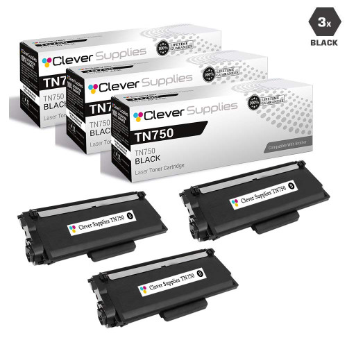 Compatible Brother TN820 Laser Toner Cartridge Black 3 Pack