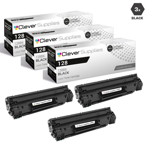 Compatible Canon 128 (3500B001AA) Toner Cartridges Black 3 Pack