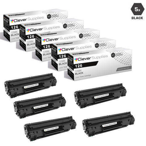 Compatible Canon 126 (3483B001) Premium Quality Toner Cartridge Black 5 Pack