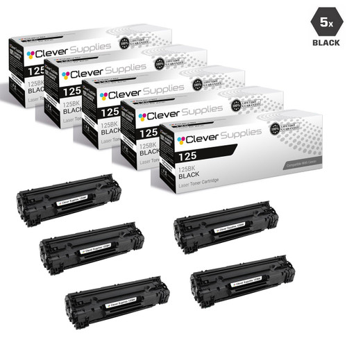 Compatible Canon CRG-125 (3484B001AA) Premium Quality Toner Cartridges Black 5 Pack