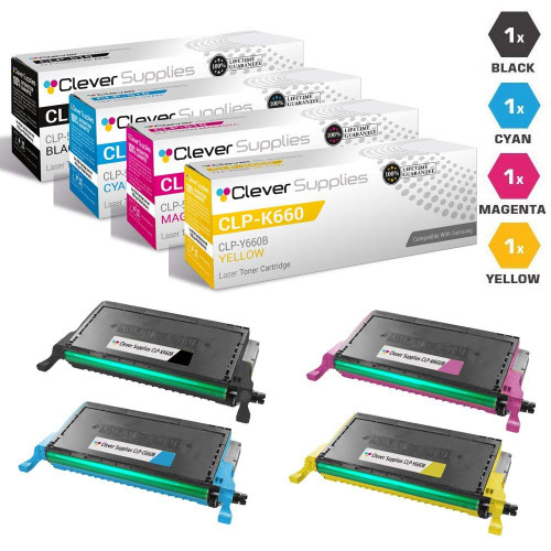 Compatible Samsung CLP-660N Premium Quality Laser Toner Cartridges 4 Color Set