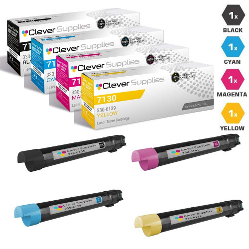 Compatible Dell 7130 Premium Quality Toner Cartridge 4 Color Set