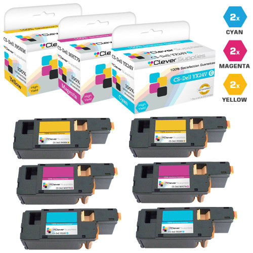 Compatible Dell Laser Toner Cartridges High Yield 2 X CMY - 6 Color Set (C5GC3/ XMX5D/ WM2JC)