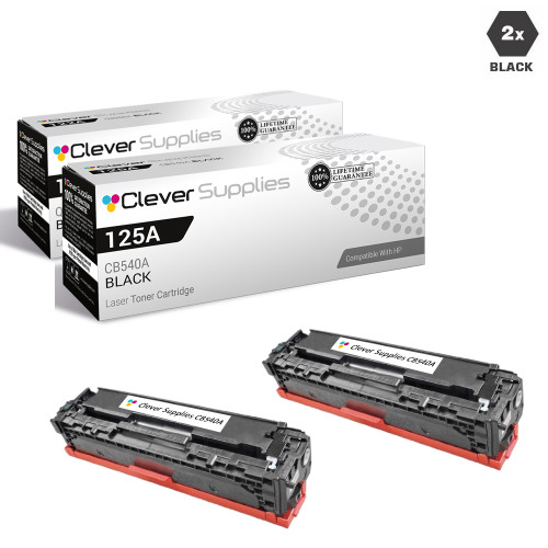 CS Compatible Replacement for HP 125A Black CB540A LaserJet Toner Cartridge 2 Pack