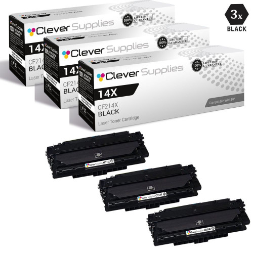 CS Compatible Replacement for HP CF214X Toner Cartridge High Yield Black 3 Pack/ HP 14X