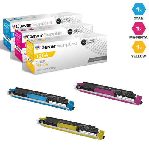 CS Compatible Replacement for HP 126A Toner Cartridge Tri Color (CE311A/ CE313A/ CE312A)