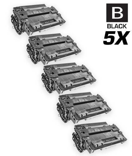 CS Compatible Replacement for HP CE255A Premium Quality Toner Cartridge Black 5 Pack/ HP 55A
