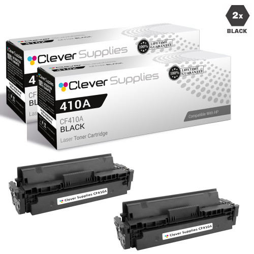 CS Compatible Replacement for HP CF410A (HP-410A) Laser Toner Cartridges Black 2 Pack
