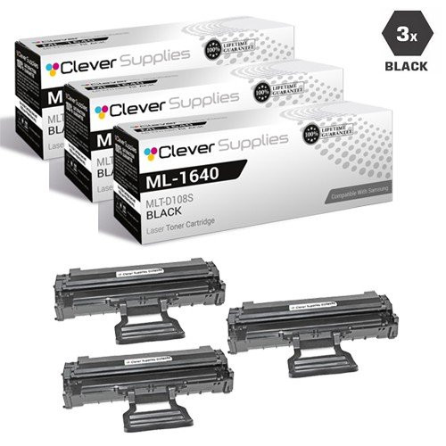 Compatible Samsung MLT-D108S Laser Toner Cartridge Black 3 Pack